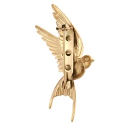 Broche con forma de pájaro, 48 x 26 mm - Acero inoxidable 304 Dorado x 1