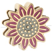 Cierre deslizante con forma de flor de 14 mm para cordón de 10 mm - Acero inoxidable 304 Dorado - Rosa|raw }}