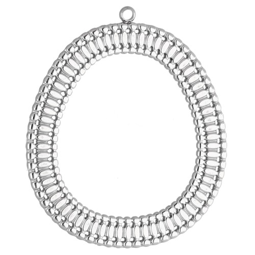 Colgantes ovalados irregulares de 35 x 30 mm - Acero inoxidable 304 x 2