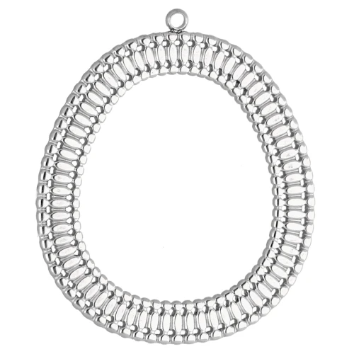 Colgantes ovalados irregulares de 35 x 30 mm - Acero inoxidable 304 x2