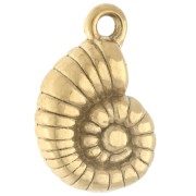 Dije con forma de concha y caracol, 13,5 x 9 mm - Acero inoxidable 316 dorado x1