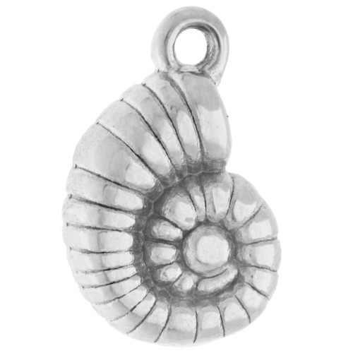 Dije con forma de concha y caracol, 13,5 x 9 mm - Acero inoxidable 316 x 1