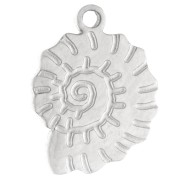 Dije con forma de concha y caracol, 11 x 8 mm - Acero inoxidable 316 x 1