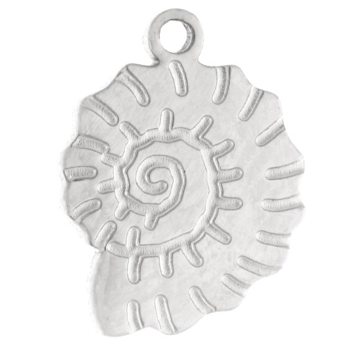 Dije con forma de concha y caracol, 11 x 8 mm - Acero inoxidable 316 x 1