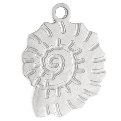 Dije con forma de concha y caracol, 11 x 8 mm - Acero inoxidable 316 x1