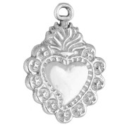 Dije en forma de corazón «Ex-voto», 18 x 12,5 mm - Acero inoxidable 304 x 1