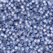Cuentas Rocalla Toho Takumi LH 11/0 TAK11R-PF2123 - PF Milky Sapphire con ribete plateado x8 g