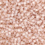 Cuentas Rocalla Toho Takumi LH 11/0 TAK11R-PF2126 - PF Milky Peachy Pink con ribete plateado x8 g