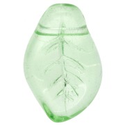Cuentas de cristal en forma de hoja ondulada, 15 x 10 mm - Peridoto, x6