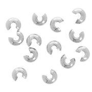 Tapanudos de cuentas de 4 mm - Plateados x50
