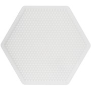Placa hexagonal de 15 x 17 cm para cuentas Hama Midi - Blanca x1