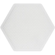 Placa hexagonal de 15 x 17 cm para cuentas Hama Midi - Blanca x1
