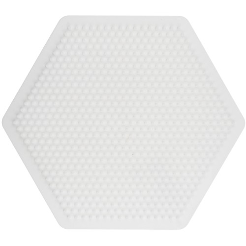 Placa hexagonal de 15 x 17 cm para cuentas Hama Midi - Blanca x1