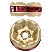 Arandelas con strass de 6 mm - Dorado - Light rose x4