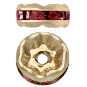 Arandelas con strass de 6 mm - Dorado - Light rose x4