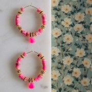 Arandelas con strass de 6 mm - Dorado - Light rose x4
