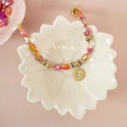 Arandelas con strass de 6 mm - Dorado - Light rose x4
