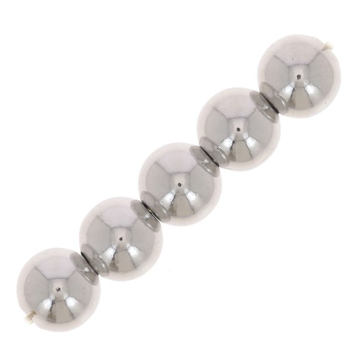 Cuentas redondas de 4 mm - Plateadas x50