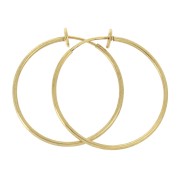 Pendientes de aro con cierre de clip - Para orejas sin perforar, 36,5 mm - Dorado x2