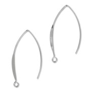 Pendientes de gancho de 42 mm - Plateados x2