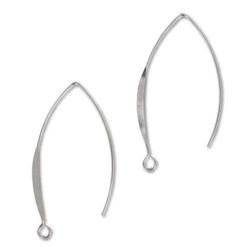 Pendientes de gancho de 42 mm - Plateados x2
