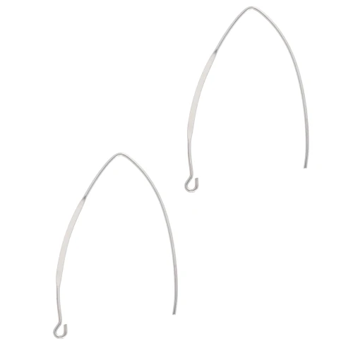 Pendientes de gancho de 42 mm - Plateados x2