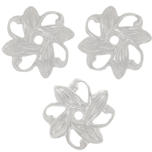 Copas para flores talladas de 10 mm - Plateadas x20