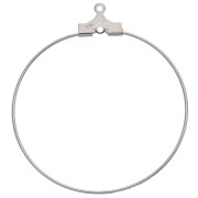 Soportes para pendientes de aro - Pendientes de aro para decorar de 35 mm con 1 agujero - Plateados x2