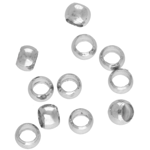 Cuentas para aplastar de 2 mm - Plateadas x200