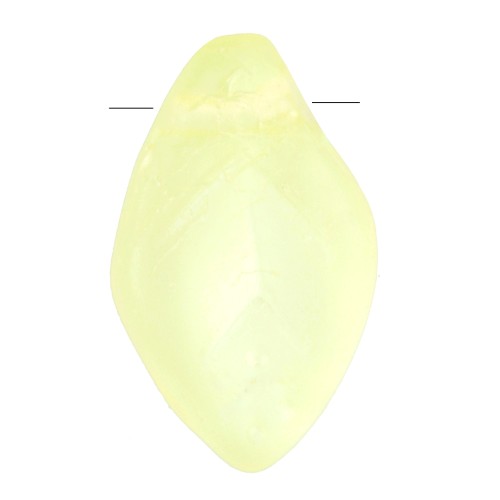 Cuentas de cristal checo en forma de hoja, 12 x 8 mm - Jonquil AB mate x6