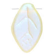 Cuentas de cristal checo en forma de hoja, 12 x 8 mm - Jonquil AB mate x6