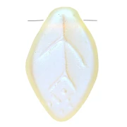 Cuentas de cristal checo en forma de hoja, 12 x 8 mm - Jonquil AB mate x6