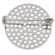 Soporte para broche con tamiz redondo de 25,5 mm a decorar - Plateado x1