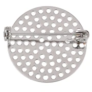 Soporte para broche con tamiz redondo de 25,5 mm a decorar - Plateado x1