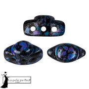 Jet - Cuentas de cristal Volos® de Puca® 4x8 mm - Azul esmaltado x10 g Cuentas de cristal Volos® de Puca® 4x8 mm - Azul esmaltado x10 g