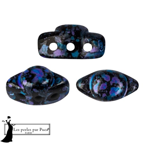 Cuentas de cristal Volos® de Puca® 4x8 mm - Azul esmaltado x10 g