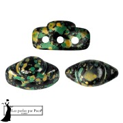 Cuentas de cristal Volos® de Puca® 4x8 mm - Verde esmaltado x10 g