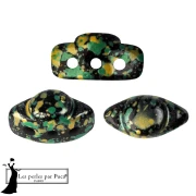 Cuentas de cristal Volos® de Puca® 4x8 mm - Verde esmaltado x10 g