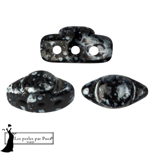 Cuentas de cristal Volos® de Puca® 4x8 mm - Enamel Grey x10 g