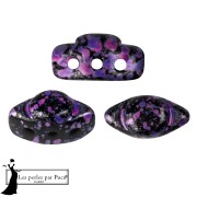 Jet - Cuentas de cristal Volos® de Puca® 4x8 mm - Esmalte morado y rosa, 10 g Cuentas de cristal Volos® de Puca® 4x8 mm - Esmalte morado y rosa, 10 g
