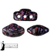 Cuentas de cristal Volos® de Puca® 4x8 mm - Esmalte morado y rojo, 10 g
