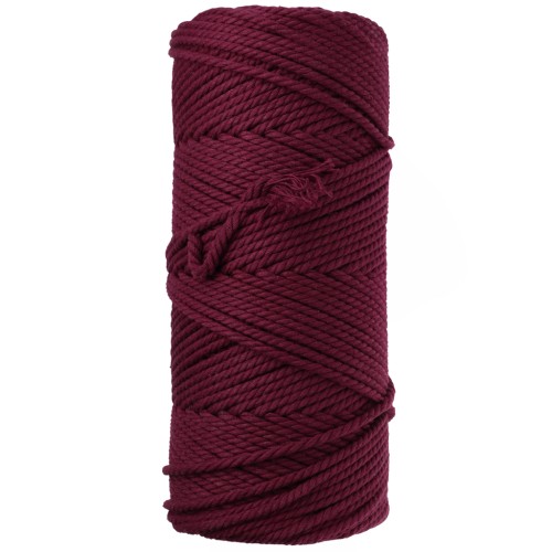 Bobina de cordón de algodón para macramé de 2 mm - Granate x 100 m
