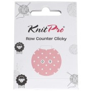 Contador de puntos manual Clicky de 4 cm - Knitpro - Rosa - Blanco x1