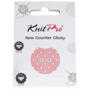 Contador de puntos manual Clicky de 4 cm - Knitpro - Rosa - Blanco x1