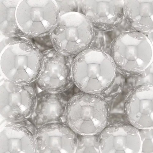 Regalo - Cuentas sin agujero - mini bolitas de 3 mm - Chapado en plata fina x100