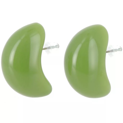 Regalo - Pendientes en forma de gota de 28 x 16 mm de resina opaca - Verde aguacate x2