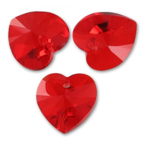 Corazón Swarovski 6228, 14,4 x 14 mm, Light Siam, 1 unidad