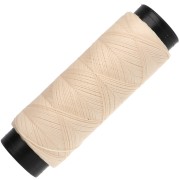 Hilo plano de poliéster encerado Slam Cord para macramé fino, 0,6 mm - Color bisque, 100 m