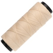Hilo plano de poliéster encerado Slam Cord para macramé fino de 1 mm - Color beige x 100 m