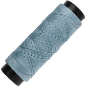 Hilo plano de poliéster encerado Slam Cord para macramé fino, 0,6 mm - Azul claro, 100 m